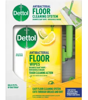 Dettol Antibacterial Floor Cleaning System + Large Floor Wipes.webp