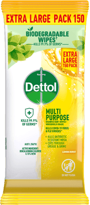 Dettol Multipurpose Cleaning Wipes Lemon Burst 150.webp