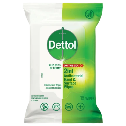 Dettol 2 in 1 Hands & Surfaces Anti-Bacterial Wipes