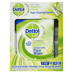Dettol Antibacterial Floor Cleaning System + Large Floor Wipes