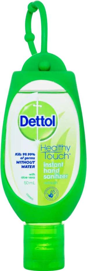 Dettol Antibacterial Instant Hand Sanitiser Refresh Green Clip.webp