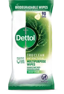 Dettol Tru Clean Antibacterial Multipurpose Cleaning Wipes Crisp Pear