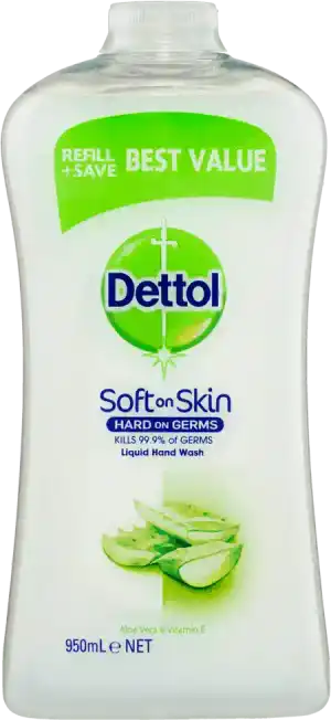 Dettol Liquid Hand Wash Aloe Vera and Vitamin E Refill 950ml