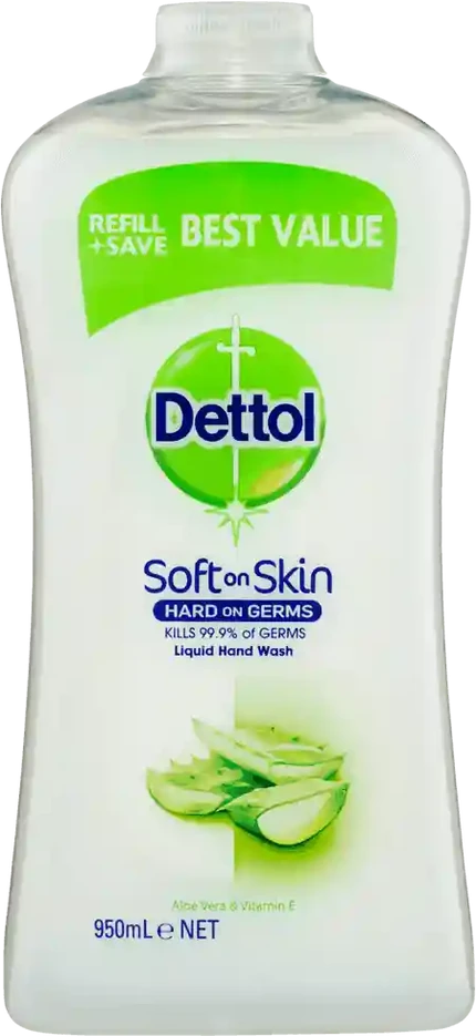 Dettol Liquid Hand Wash Aloe Vera and Vitamin E Refill 950ml