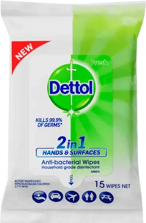 Dettol 2 in 1 Hands & Surfaces Anti-Bacterial Wipes